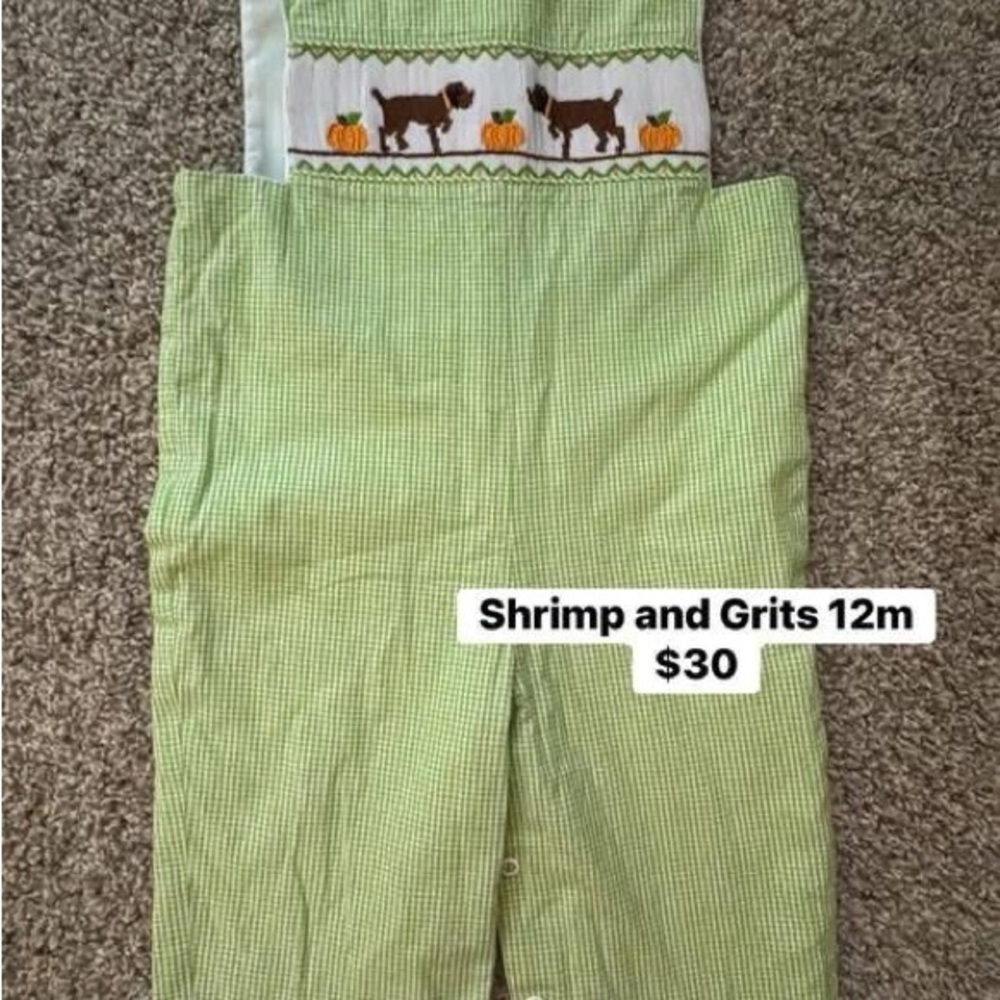 Shrimp and Grits Green Kids Bodysuit
